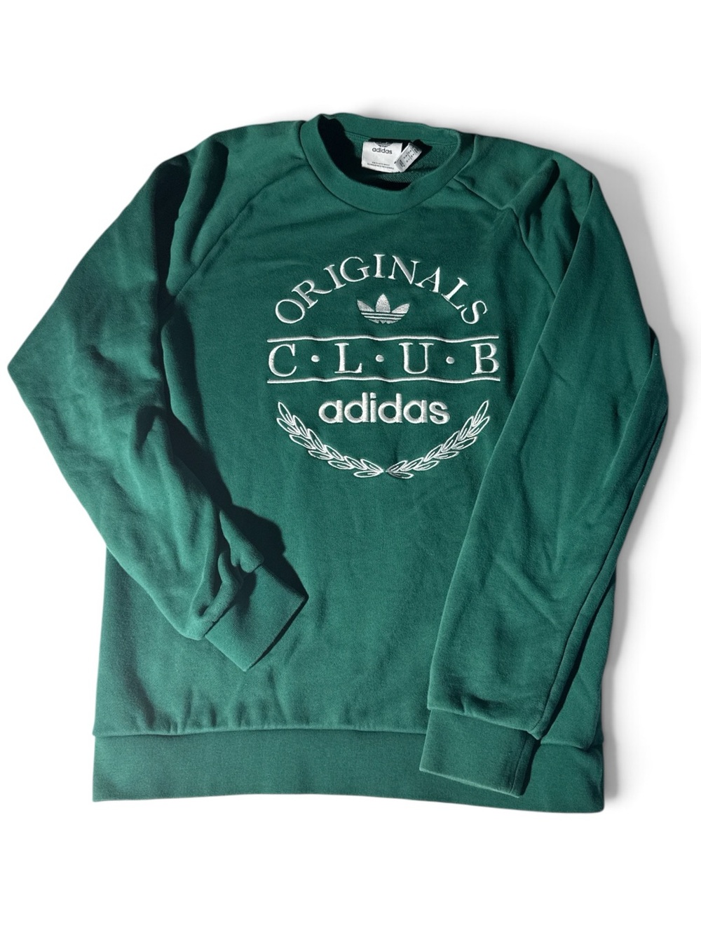 adidas Originals Club Crewneck Sweatshirt - Dark Green with White Logo